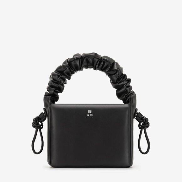 JW PEI Rylee Pleated Drawstring Top Handle Bag - Black - Picture 1 of 9